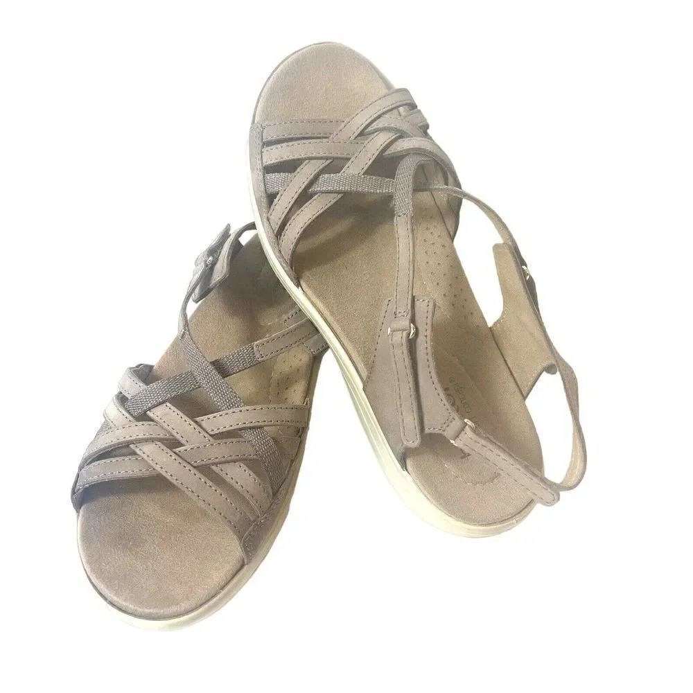Hotter England Maisie casual flat sandals brown leather Women's Sz UK 7.5 US 9.5